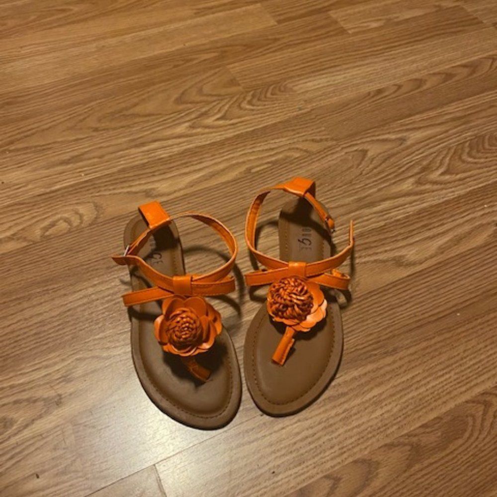 Rouge Helium Orange sandals, size 8 1/2